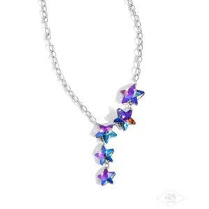 Elegant Silver and Purple Flower Necklace